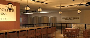 A view of the artist's rendering of the tasting room at Molly Pitcher Brewing Co.